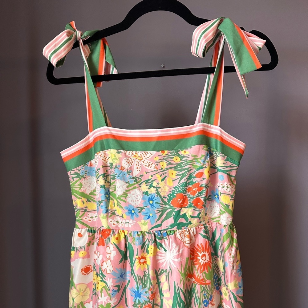 Jade Melody Tam Toe Shoulder Garden Border Tiered Maxi Dress Size XS - Picture 3 of 8